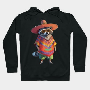 Raccoon Wearing a Sombrero Hoodie